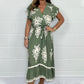 Sommerkleid mit Rüschenärmeln und V-Ausschnitt für Mädchen in Übergröße