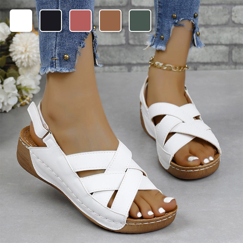 Bequeme einfarbige Keilsandalen für Frauen🌸💕Die perfekte Kombination aus Mode und Komfort
