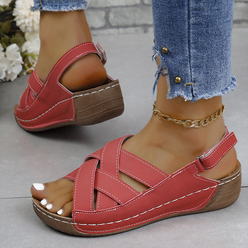 Bequeme einfarbige Keilsandalen für Frauen🌸💕Die perfekte Kombination aus Mode und Komfort