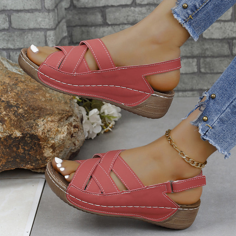 Bequeme einfarbige Keilsandalen für Frauen🌸💕Die perfekte Kombination aus Mode und Komfort