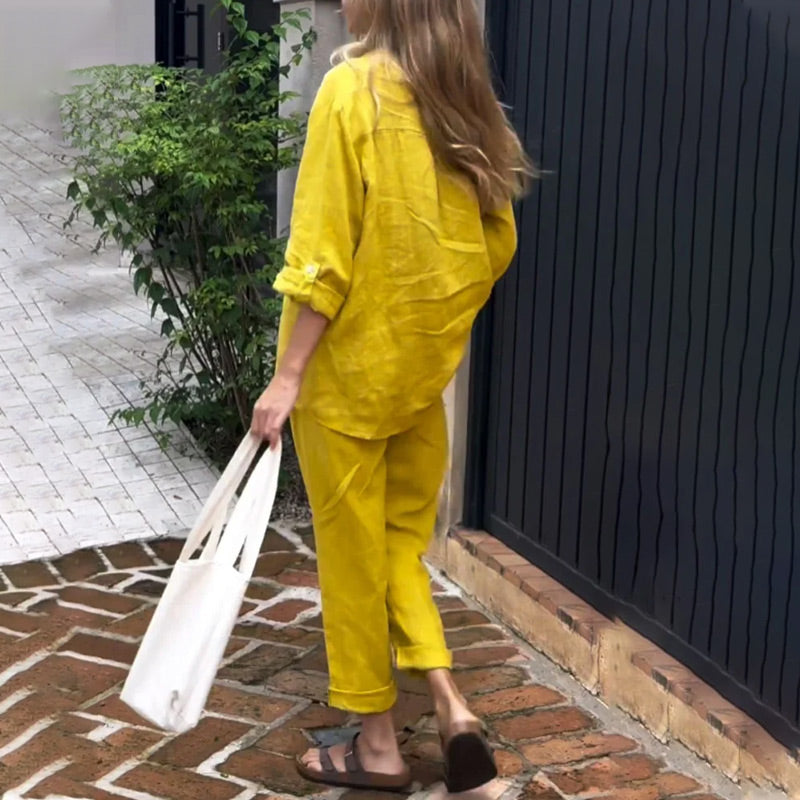 💛50% Rabatt🌸2-teiliges Set für Frauen - Hemd und Hose in Übergröße