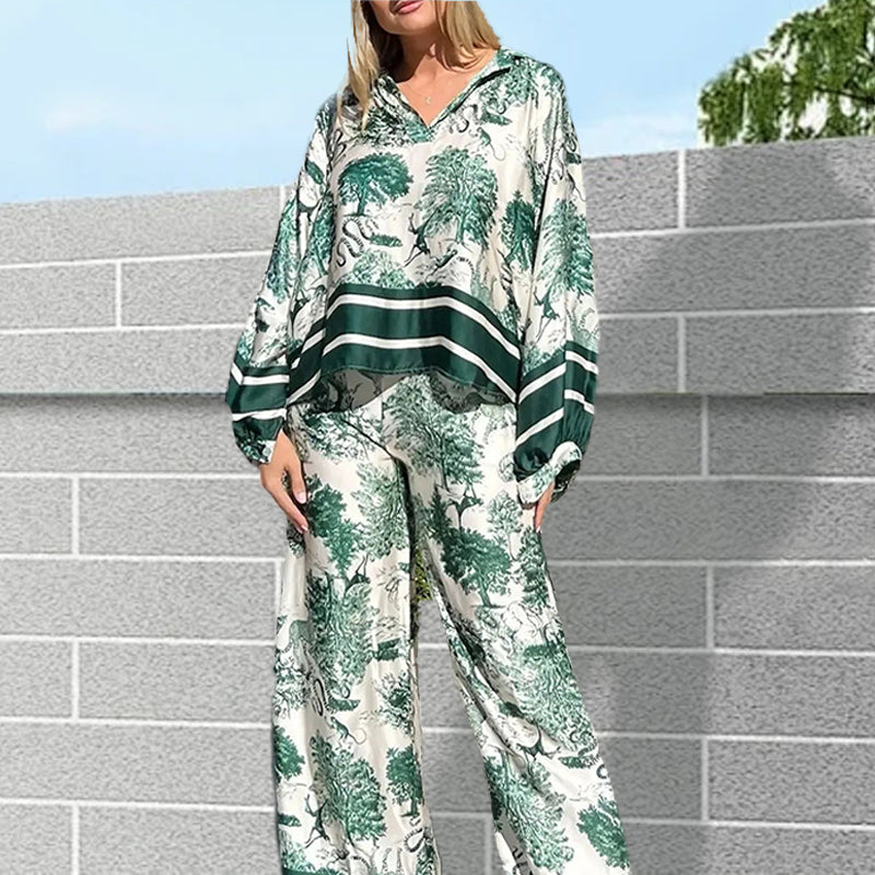 💥😍🌿Bedruckter, lässiger, lockerer Anzug für Damen in großen Größen💋