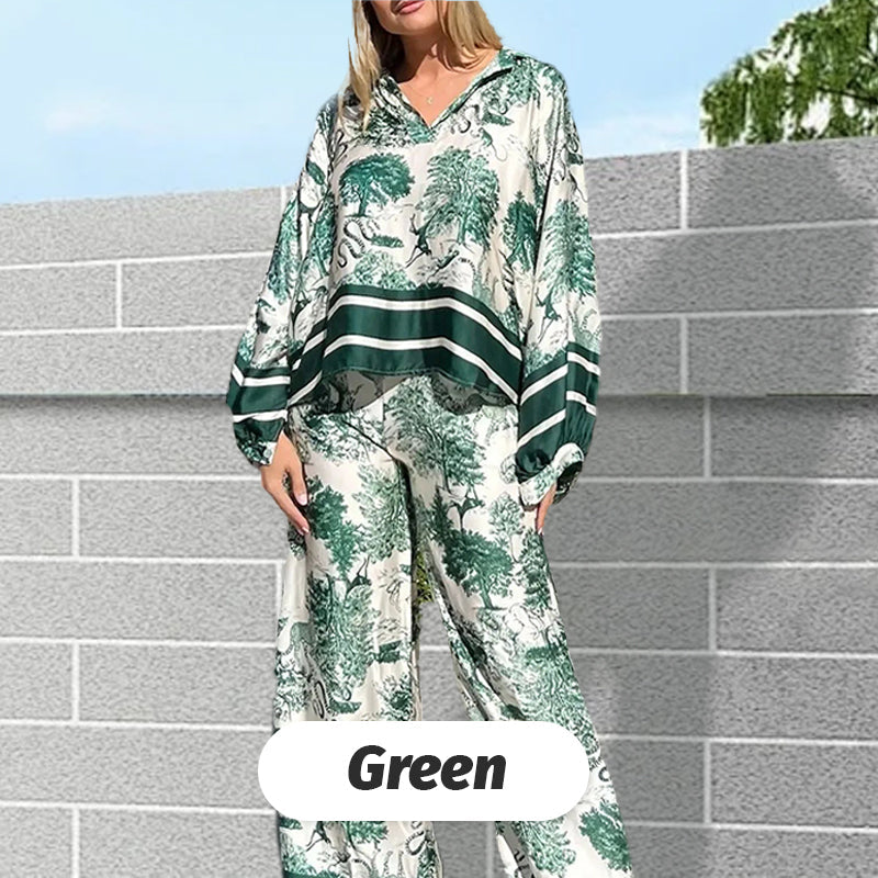 💥😍🌿Bedruckter, lässiger, lockerer Anzug für Damen in großen Größen💋