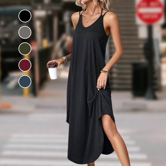 Modisches, atmungsaktives Spaghettiträgerkleid