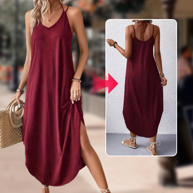 Modisches, atmungsaktives Spaghettiträgerkleid
