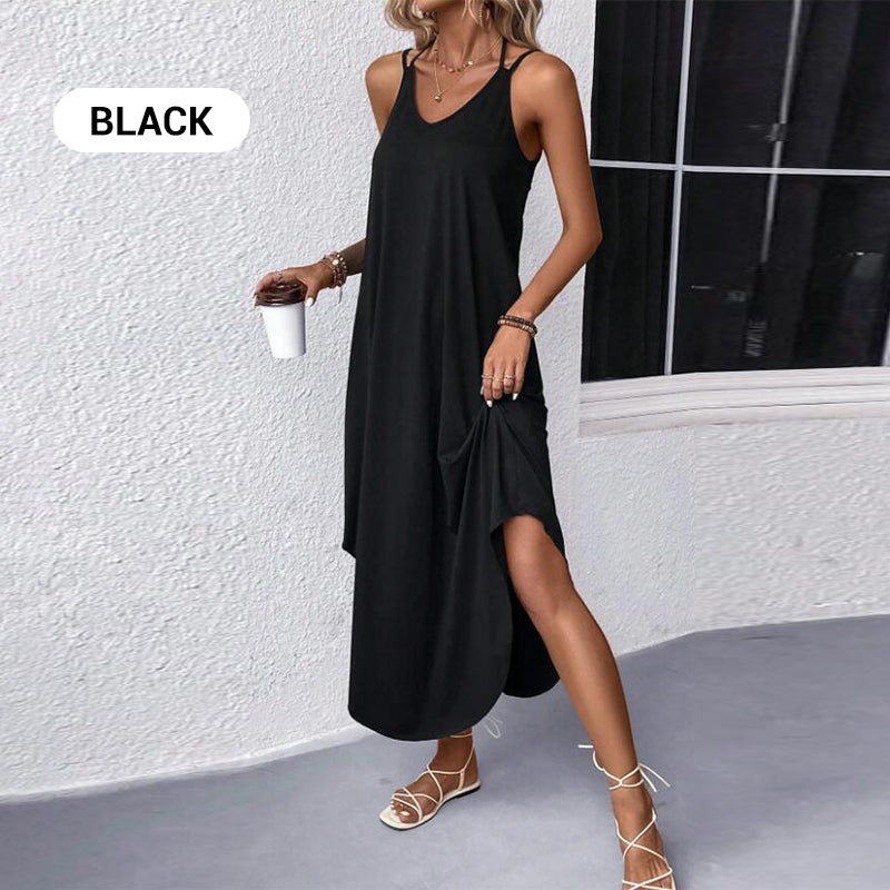 Modisches, atmungsaktives Spaghettiträgerkleid