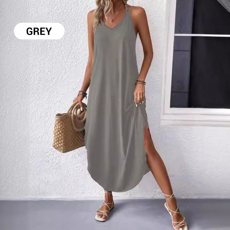 Modisches, atmungsaktives Spaghettiträgerkleid