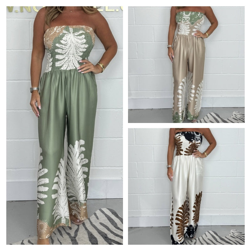 🌷Sexy Sommer-Overall mit lockerer Passform und Print für Damen, trägerlos