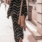 Boho-Kleid mit langen Ärmeln und Streifen