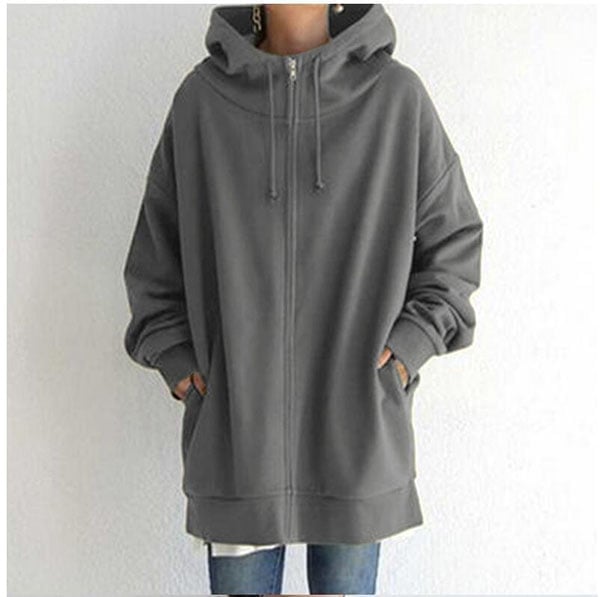 Herbst/Winter – Damen-Kapuzenpullover mit Reißverschluss