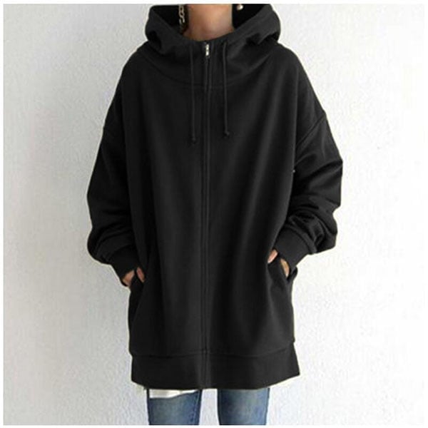 Herbst/Winter – Damen-Kapuzenpullover mit Reißverschluss