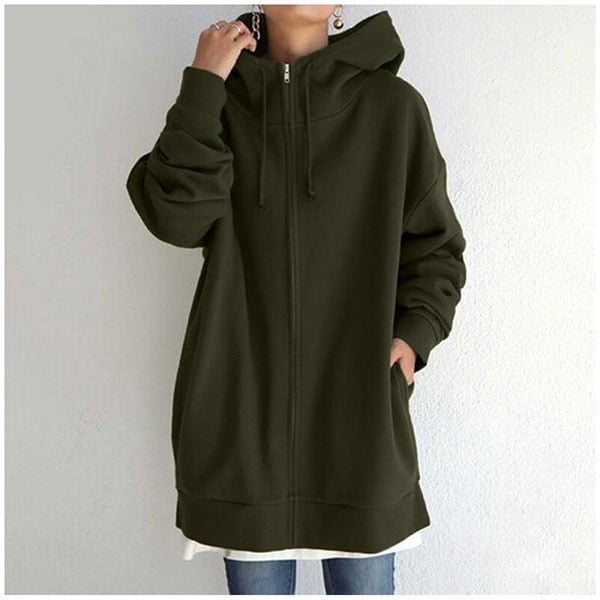 Herbst/Winter – Damen-Kapuzenpullover mit Reißverschluss