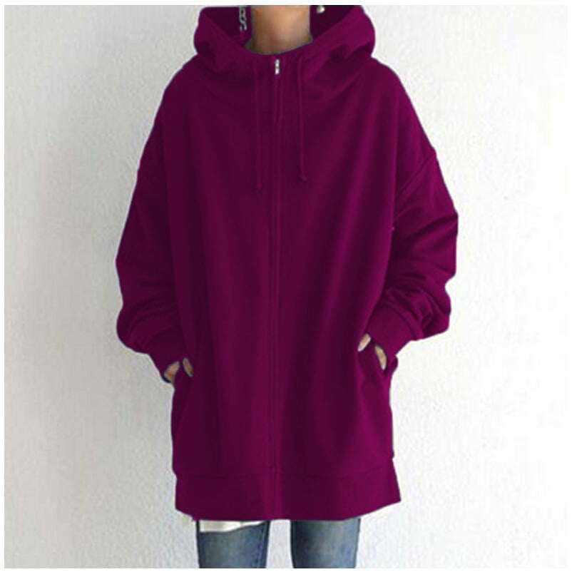 Herbst/Winter – Damen-Kapuzenpullover mit Reißverschluss