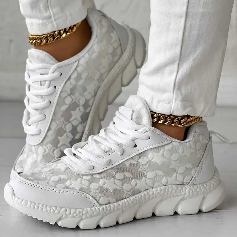 💕【35-44】Atmungsaktive Sneakers mit runder Zehe und Spitze