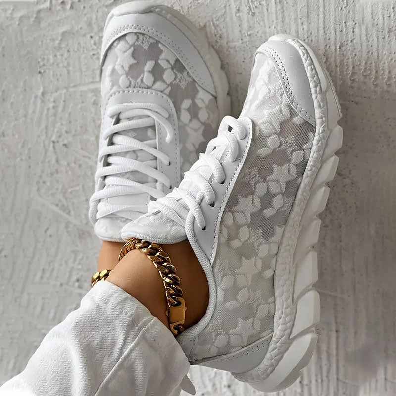 💕【35-44】Atmungsaktive Sneakers mit runder Zehe und Spitze
