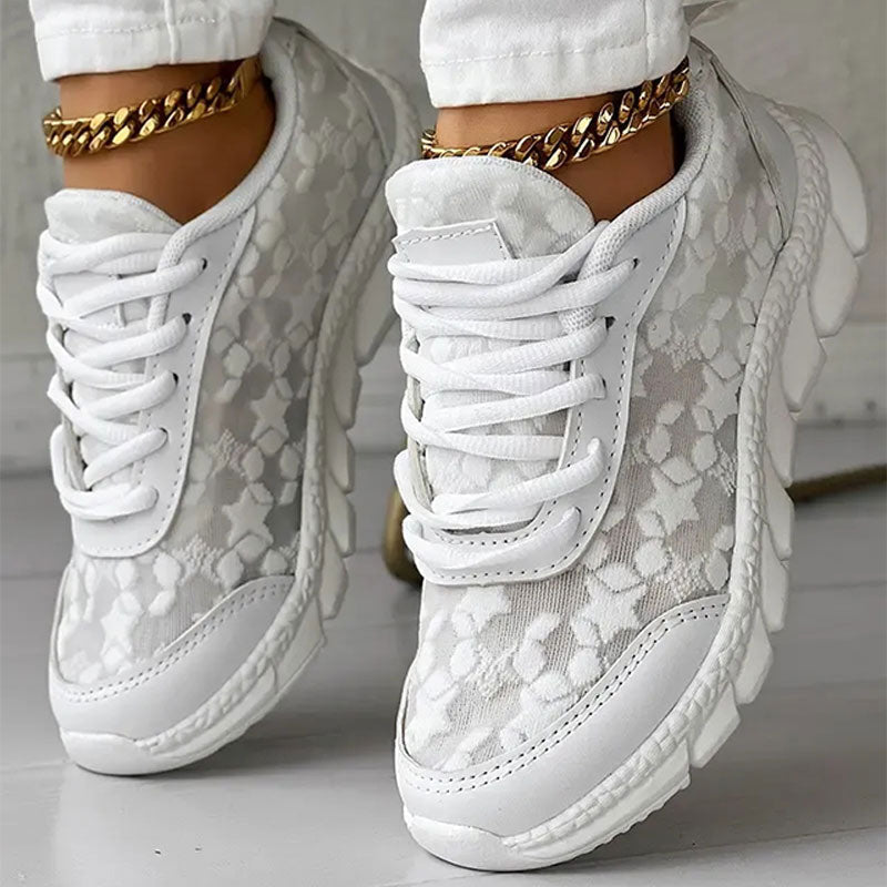 💕【35-44】Atmungsaktive Sneakers mit runder Zehe und Spitze