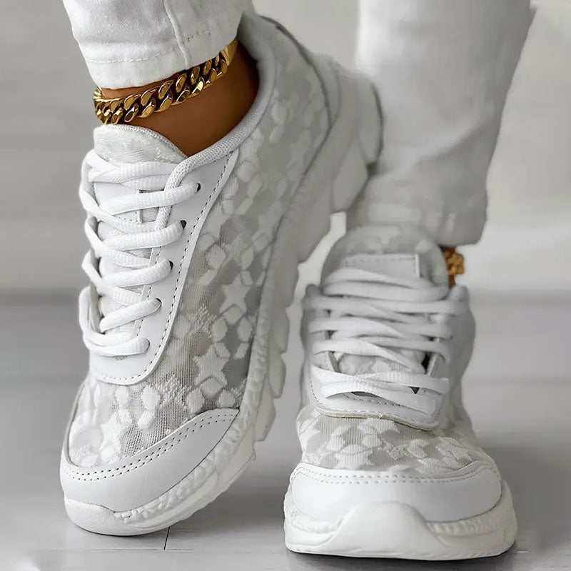 💕【35-44】Atmungsaktive Sneakers mit runder Zehe und Spitze
