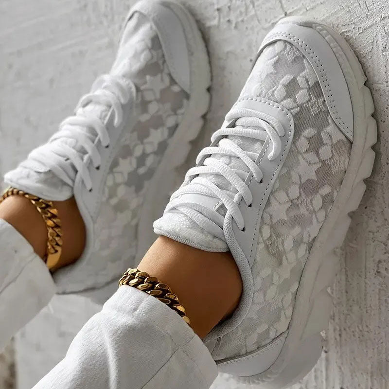 💕【35-44】Atmungsaktive Sneakers mit runder Zehe und Spitze