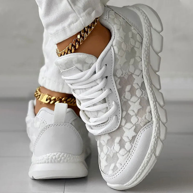 💕【35-44】Atmungsaktive Sneakers mit runder Zehe und Spitze