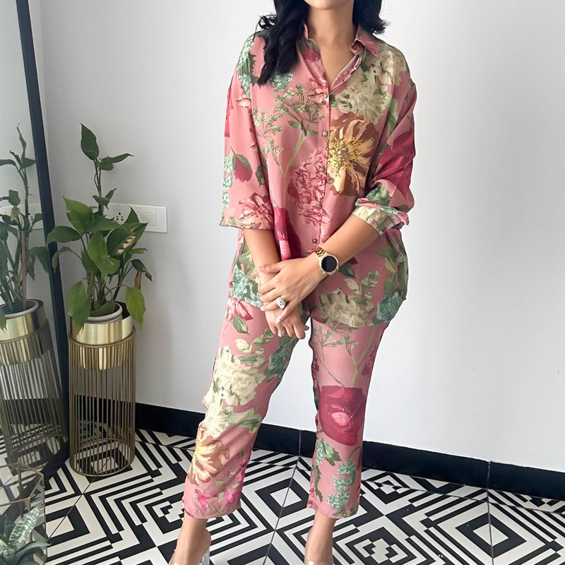 🌹Neujahrsangebot 2025 – 49% RABATT🌸Lässiges zweiteiliges Set mit Blumenmuster 💕
