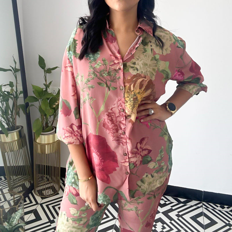 🌹Neujahrsangebot 2025 – 49% RABATT🌸Lässiges zweiteiliges Set mit Blumenmuster 💕