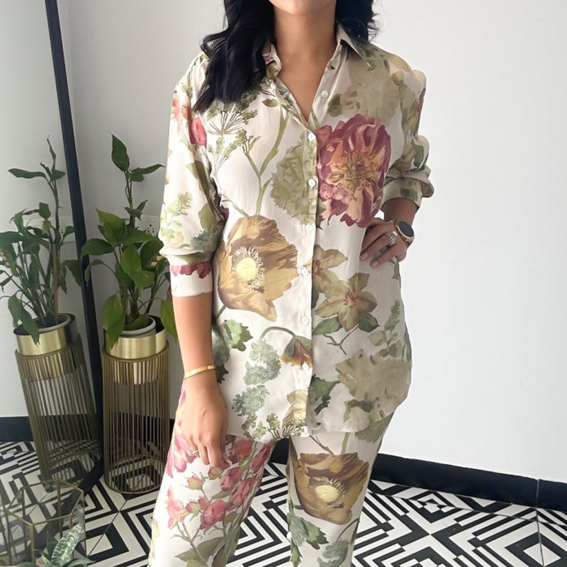 🌹Neujahrsangebot 2025 – 49% RABATT🌸Lässiges zweiteiliges Set mit Blumenmuster 💕