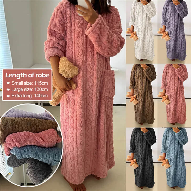 ☃️ Warm & festlich – Korallensamt-Hauskleidung – Weicher Stoff, bequemer Schnitt & vielseitig kombinierbar