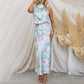 ✨Love In The Garden Floral Halter Neck Elastische Taille Maxi Kleid