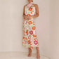 ✨Love In The Garden Floral Halter Neck Elastische Taille Maxi Kleid