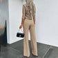 Elegantes Set aus bauchfreiem Top und Hose mit weitem Bein für Damen