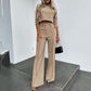 Elegantes Set aus bauchfreiem Top und Hose mit weitem Bein für Damen
