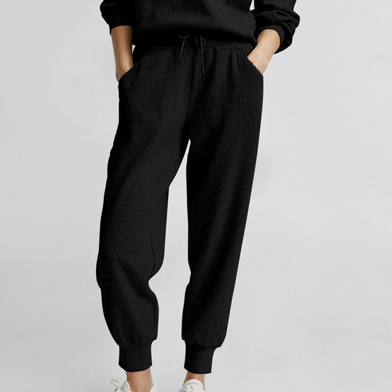 Damen 2-teilige Sweatshirts SetLangarm Half Zip Pullover Sweatshirt