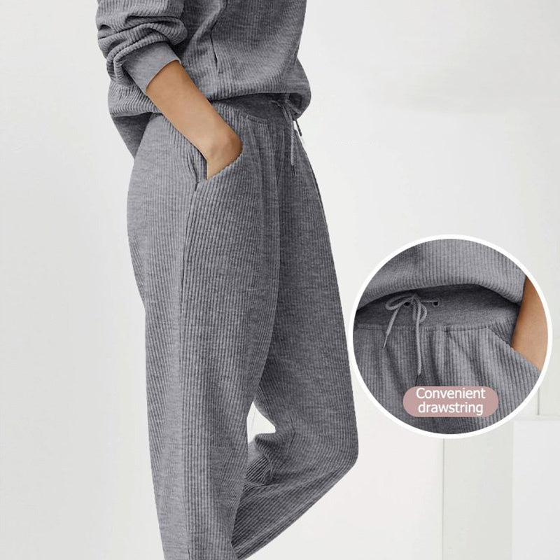 Damen 2-teilige Sweatshirts SetLangarm Half Zip Pullover Sweatshirt
