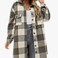 Lässige, lange, karierte Hemdjacke mit Revers und Knopfleiste für Damen