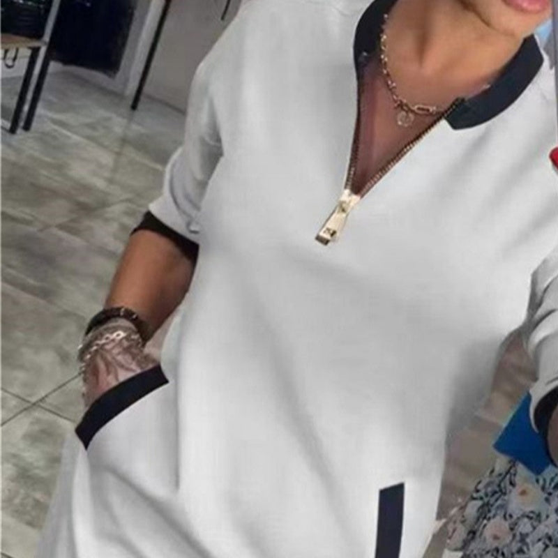 50%Rabatt🔥Trendy, lässiges Kleid mit V-Ausschnitt und 3/4-Ärmeln für Damen👗