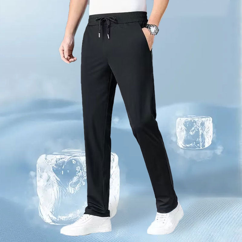 Herrenhose mit elastischem Bund und geradem Bein
