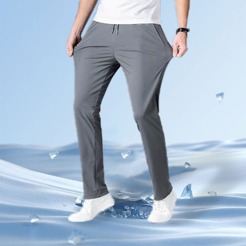 Herrenhose mit elastischem Bund und geradem Bein