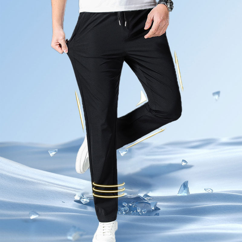 Herrenhose mit elastischem Bund und geradem Bein