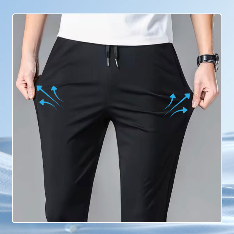 Herrenhose mit elastischem Bund und geradem Bein