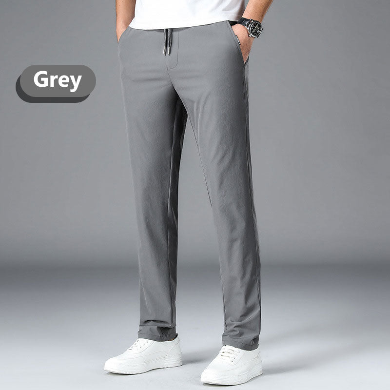 Herrenhose mit elastischem Bund und geradem Bein