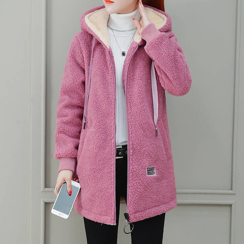 [Wintergeschenk] Warme Winterjacke aus Kunstlammfell für Damen