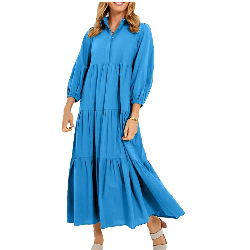 🔥Begrenzte Zeit - 50 % RABATT🔥Damen Revers Casual Lange Kleider