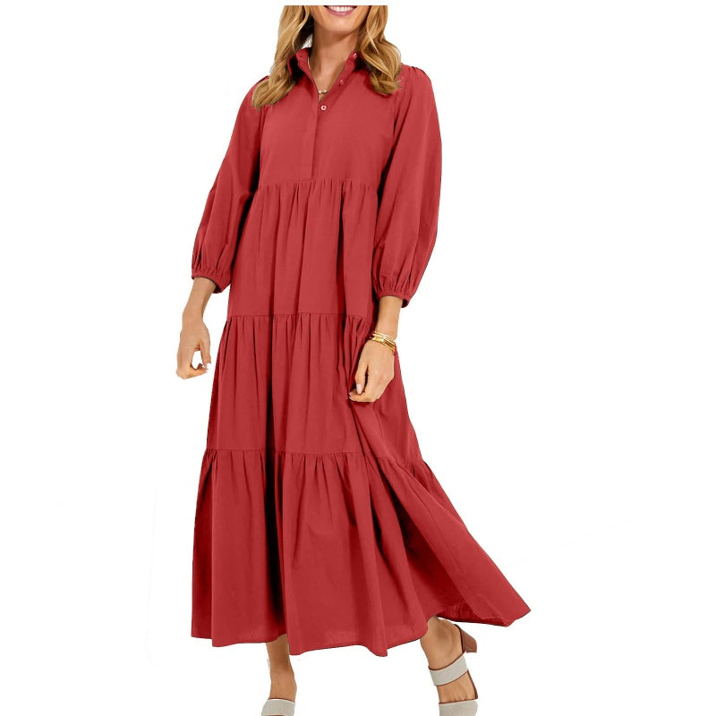 🔥Begrenzte Zeit - 50 % RABATT🔥Damen Revers Casual Lange Kleider