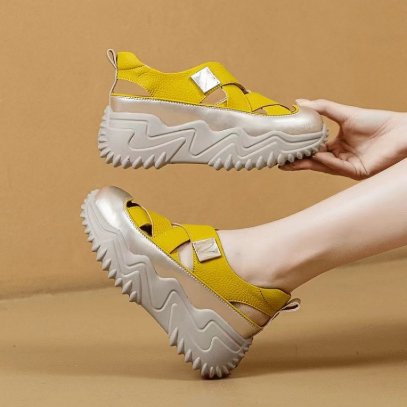 Hohlsandalen für Damen mit dicker Sohle