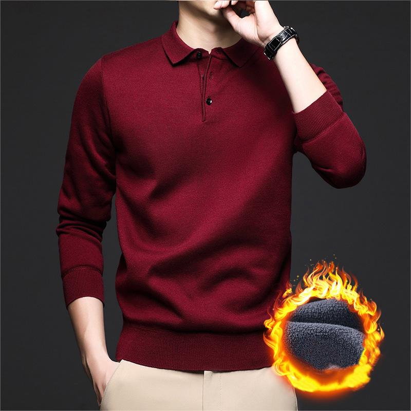 ✨Geschenkauswahl🎁 - Gefütterter und verdickter Winterpullover für Herren mit Revers