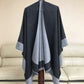 ✨Neu eingetroffen✨Eleganter Poncho-Wickel in Farbblock-Optik für Herbst und Winter