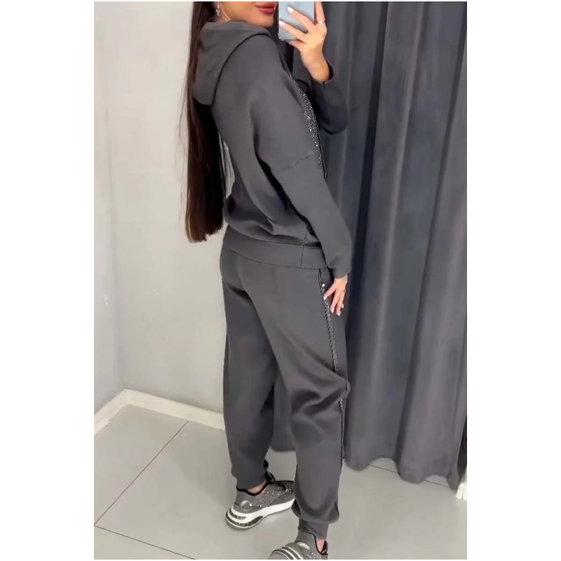 ⏰halber Preis für die neue Saison⏰omen's Hooded Sweatshirt and Cuffed Joggers 2-Piece Set