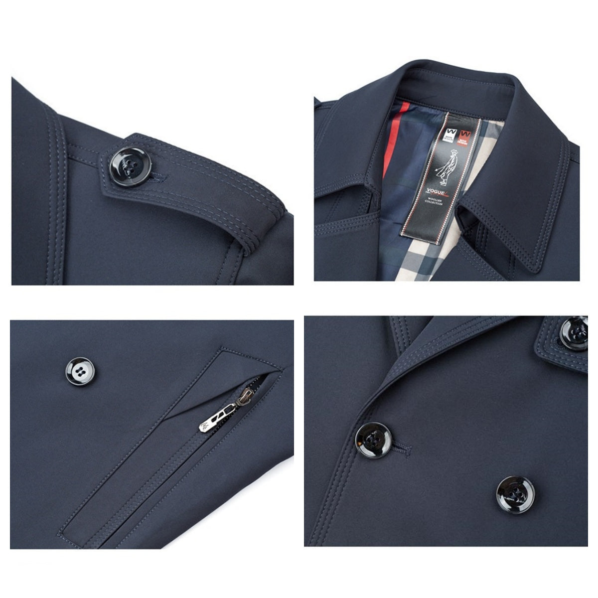 Doppelreihiger Trenchcoat für Herren