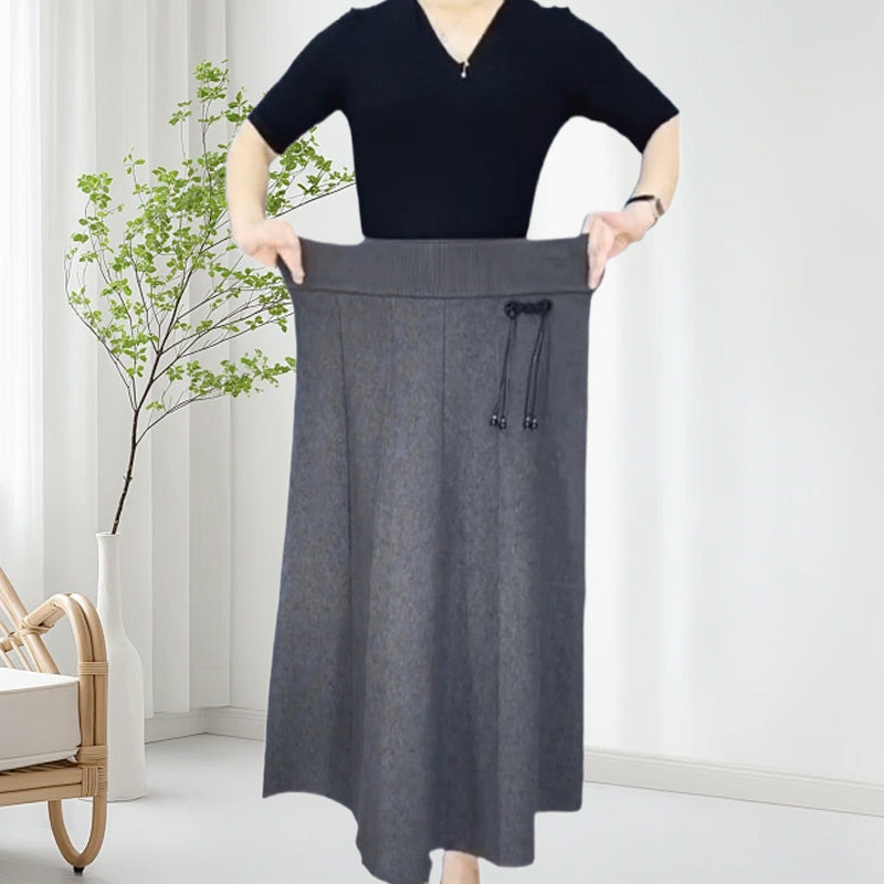 Elastischer dicker langer Rock mit hoher Taille für Damen