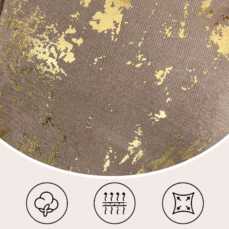 🔥🖤 Sale:49% RABATT🔥Rundhalspullover mit Gold-Metallic-Print